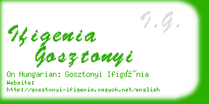 ifigenia gosztonyi business card